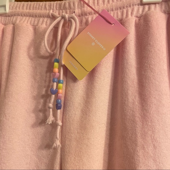 NWT STONEY CLOVER LANE x TARGET PINK JOGGER SWEATPANTS SIZE Cropped LARGE L - Picture 4 of 12